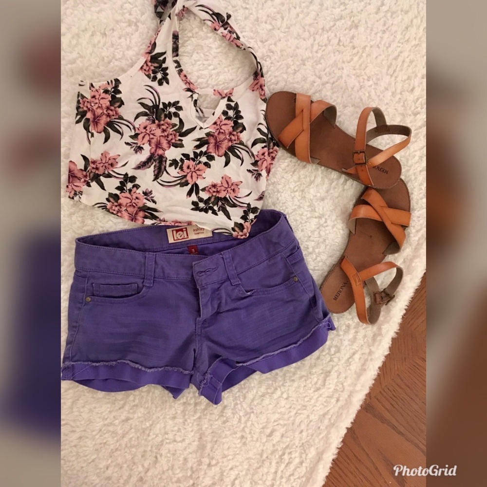 L.e.i. Lowrise Purple Ashley shorts